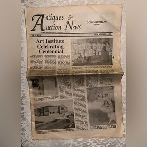 Vintage Collectible. 1993 Antiques & Auction News Newspaper.